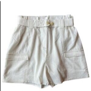 Moon River Pom Pom Shorts Women's Medium Belted High Waist (A)